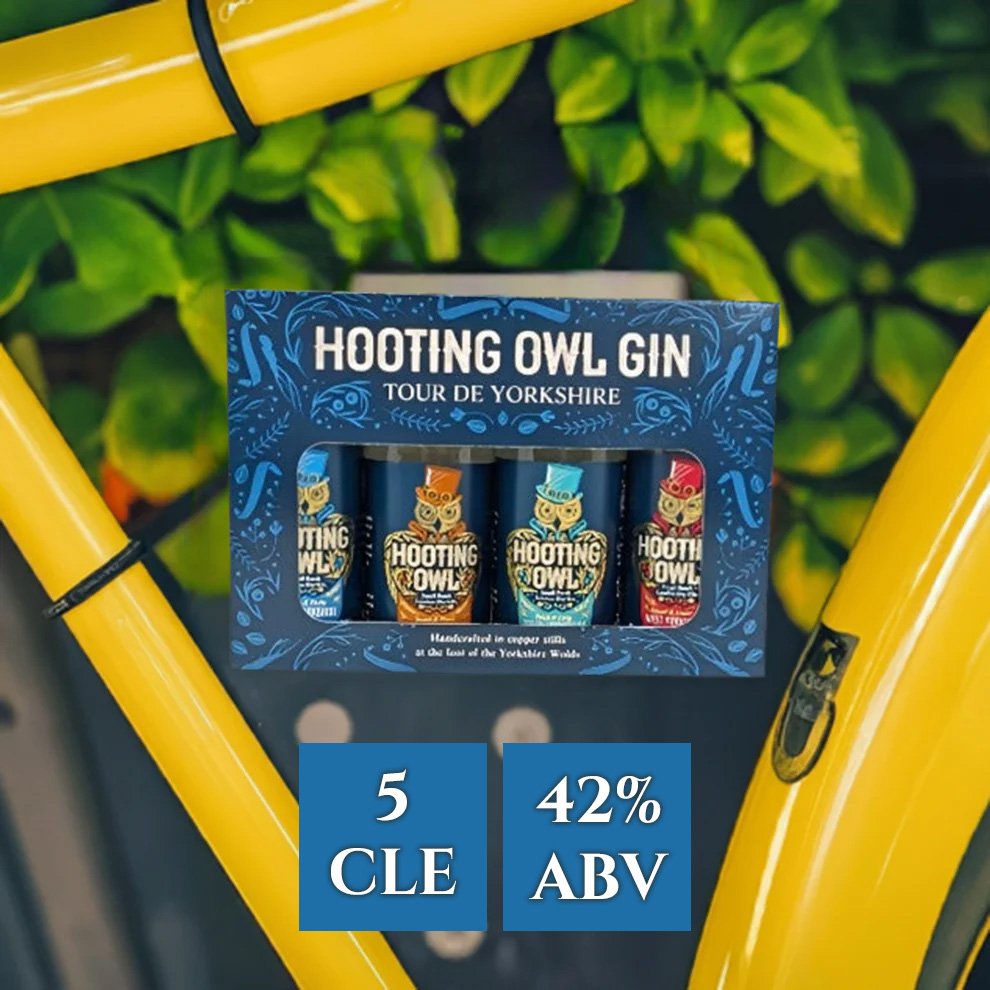 Hooting Owl Distillery's Tour De Yorkshire Mini Gin Tasting Set (4 x 5CL)